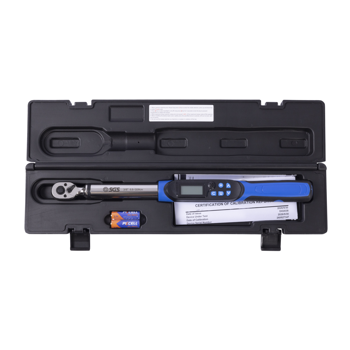 SGS 3/8in Drive Digital Torque Wrench | 6.8-135Nm